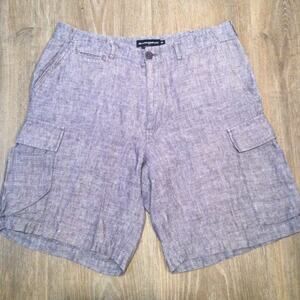 Island Company 100% linen cargo shorts 32